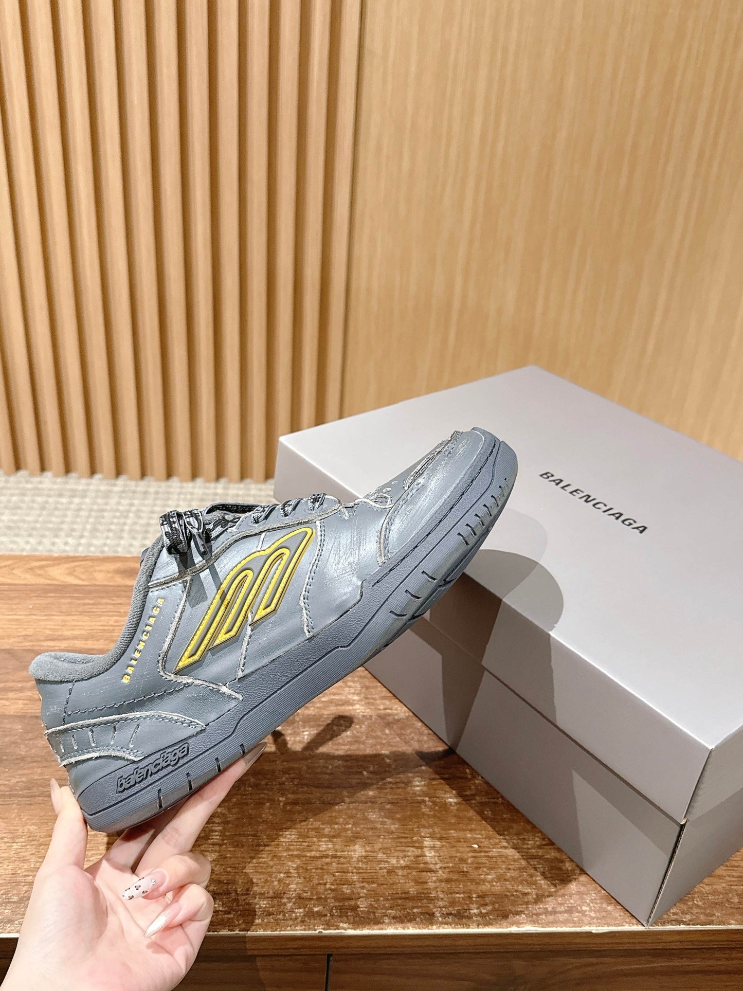 Balenciaga New Hampton Unisex Casual Sneakers, Grey