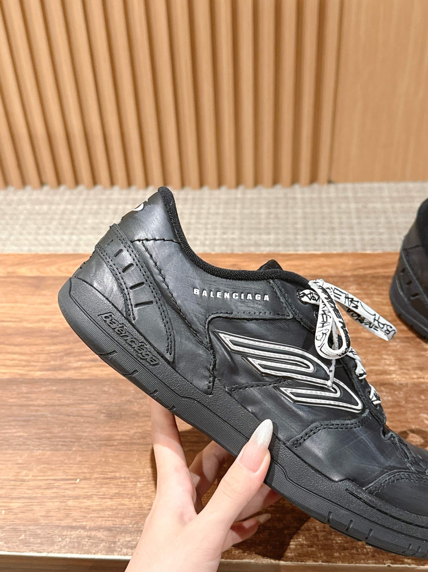 Balenciaga New Hampton Unisex Casual Sneakers, Black