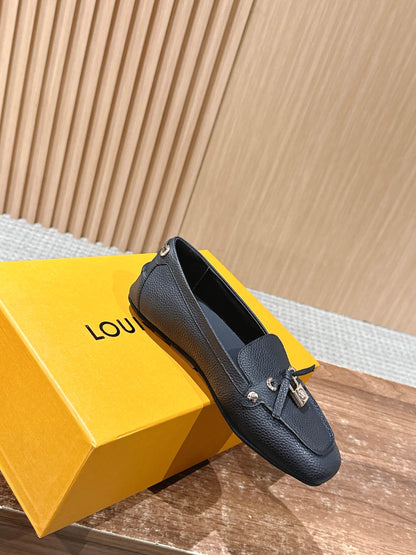 LV Flat-bottomed loafer driving shoes, Black