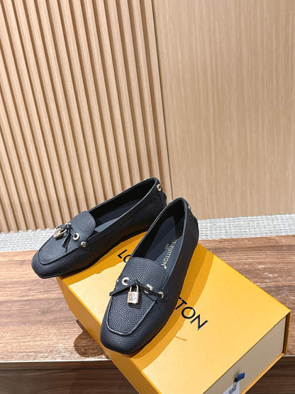 LV Flat-bottomed loafer driving shoes, Black