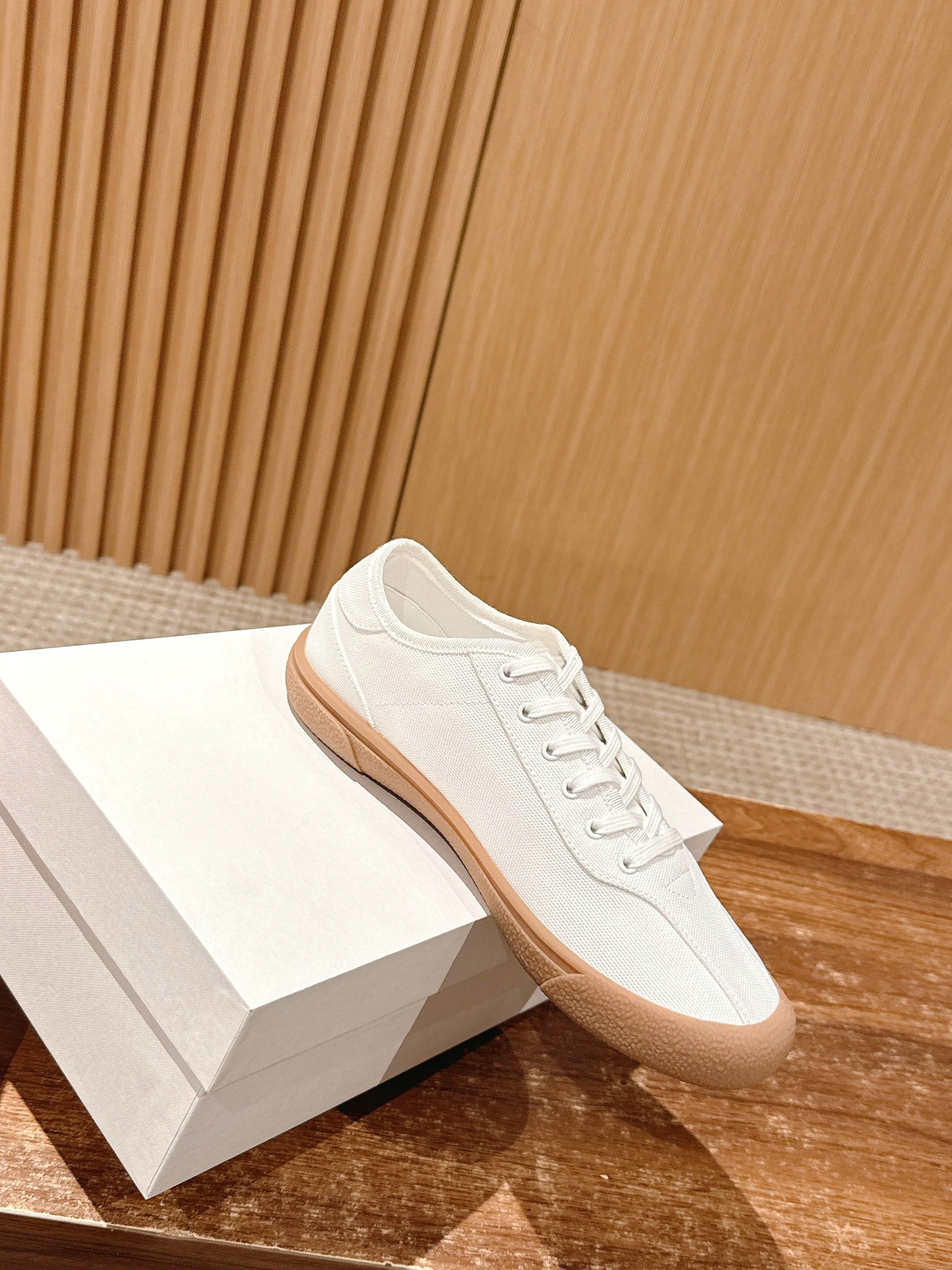 The Row Minimalist Low-Top Canvas Sneakers, Black