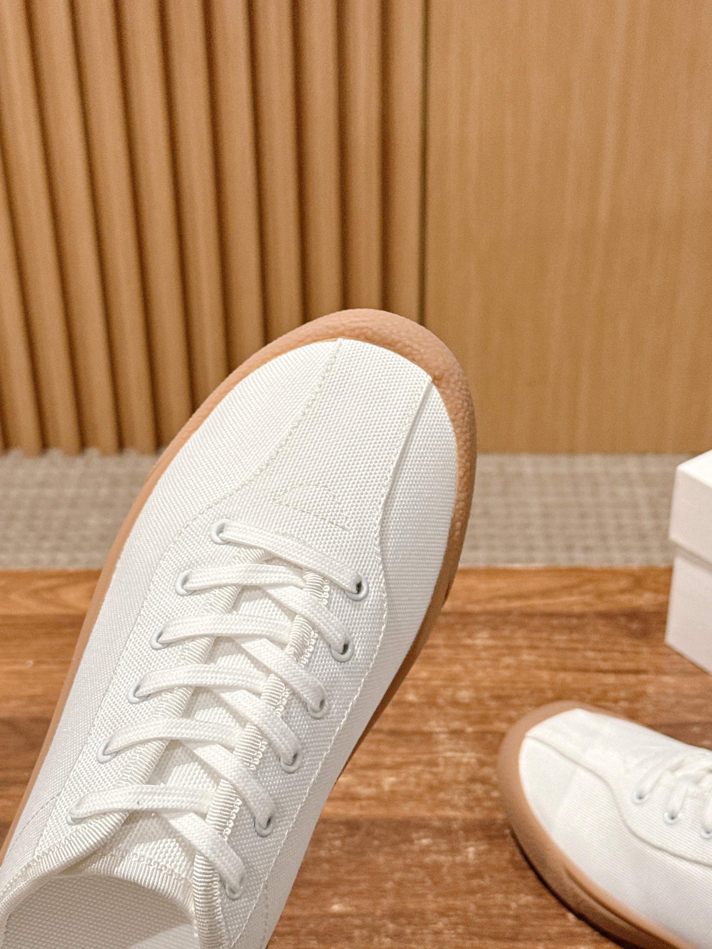 The Row Minimalist Low-Top Canvas Sneakers, Black