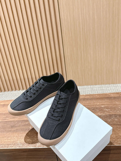 The Row Minimalist Low-Top Canvas Sneakers, White