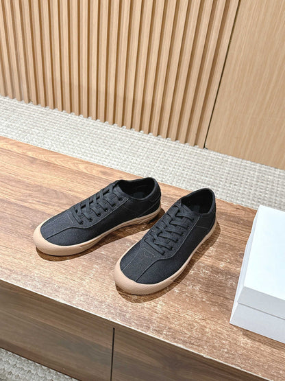 The Row Minimalist Low-Top Canvas Sneakers, White