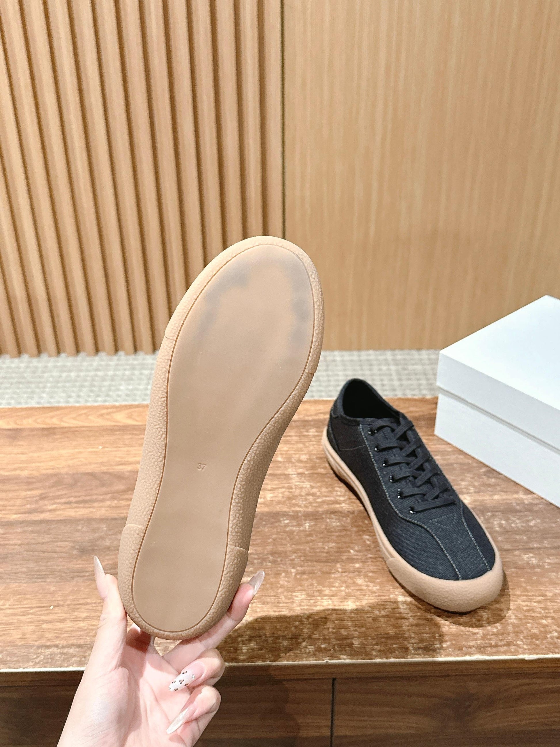 The Row Minimalist Low-Top Canvas Sneakers, White