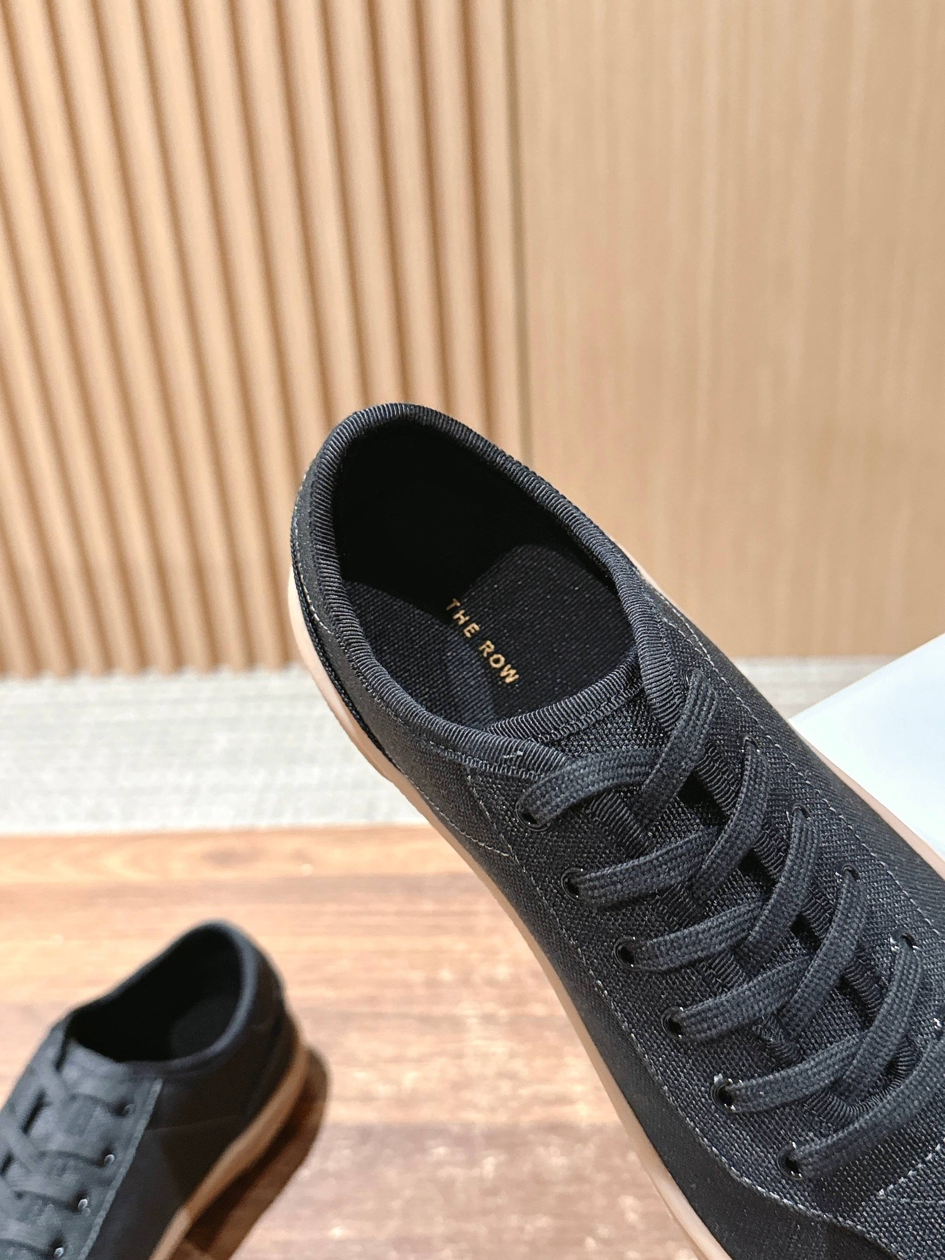 The Row Minimalist Low-Top Canvas Sneakers, White