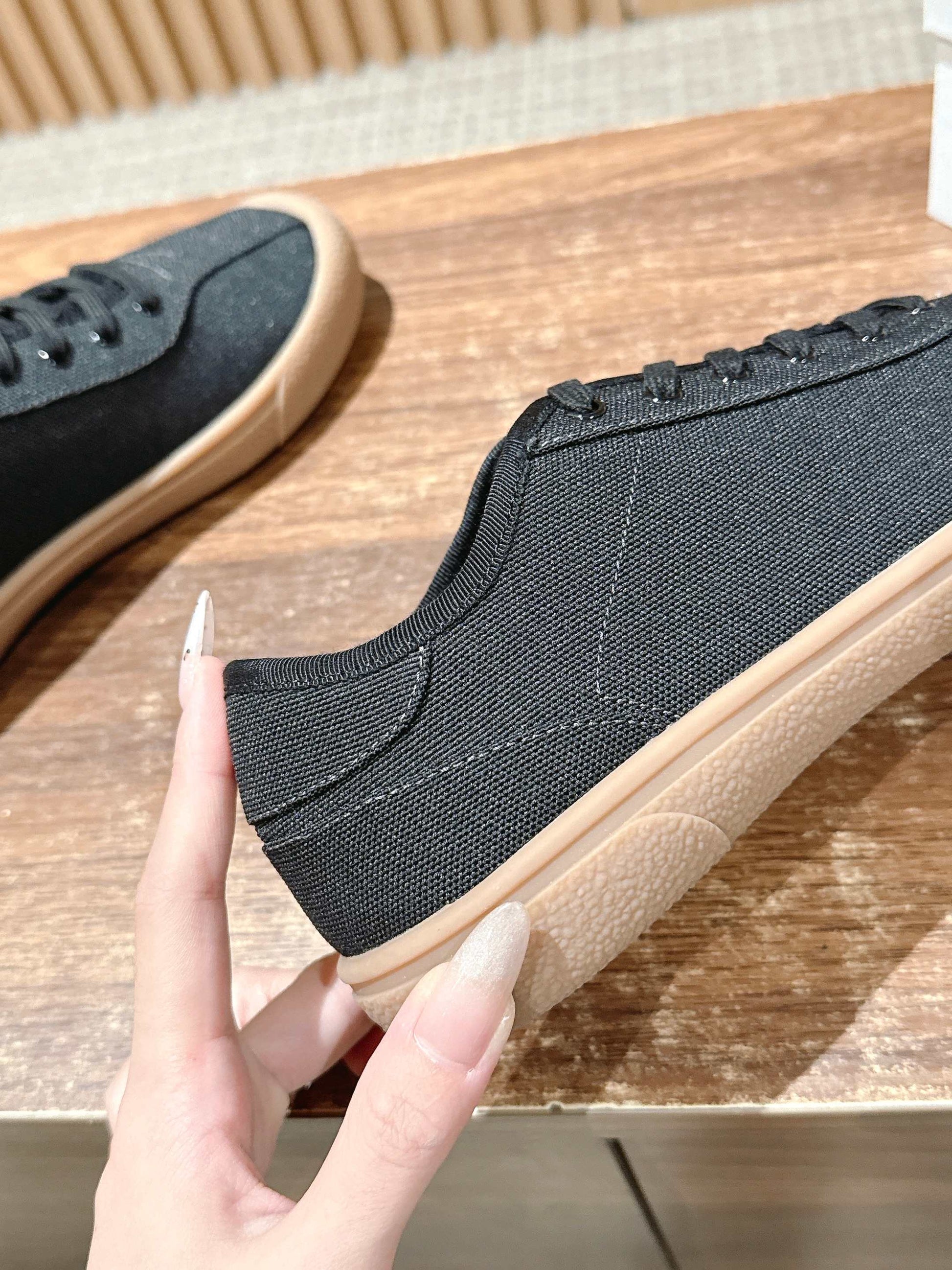 The Row Minimalist Low-Top Canvas Sneakers, White