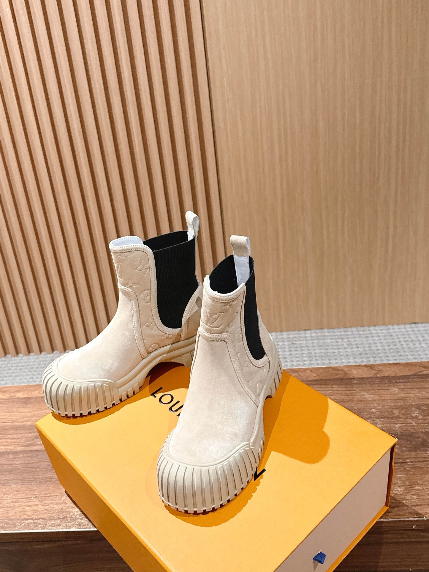 LV Ruby Ankle Boot, Suede Sand