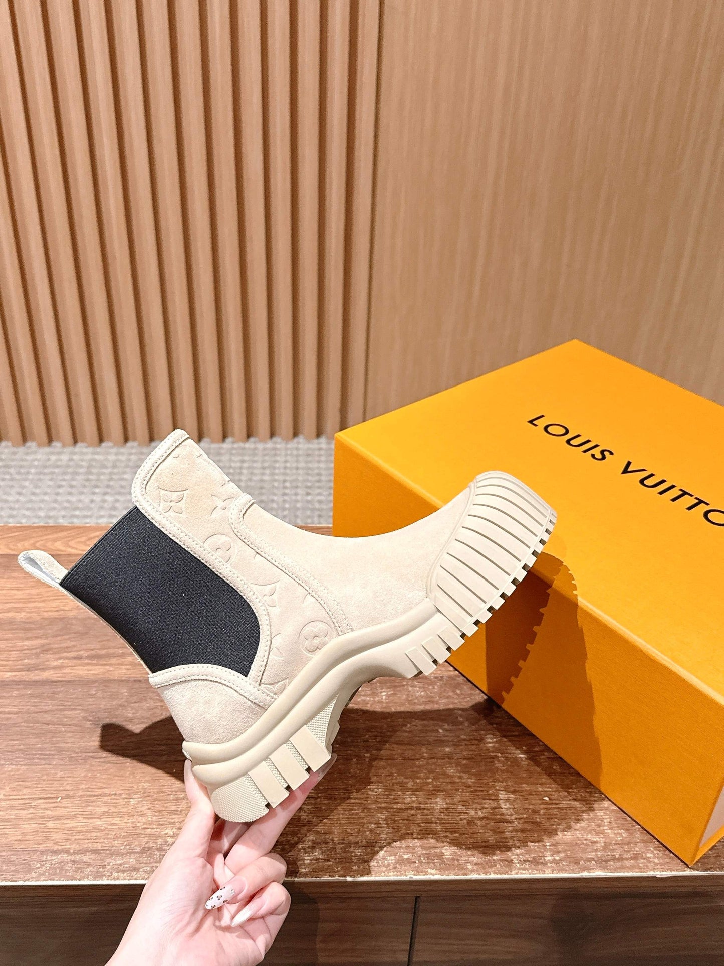 LV Ruby Ankle Boot, Suede Sand