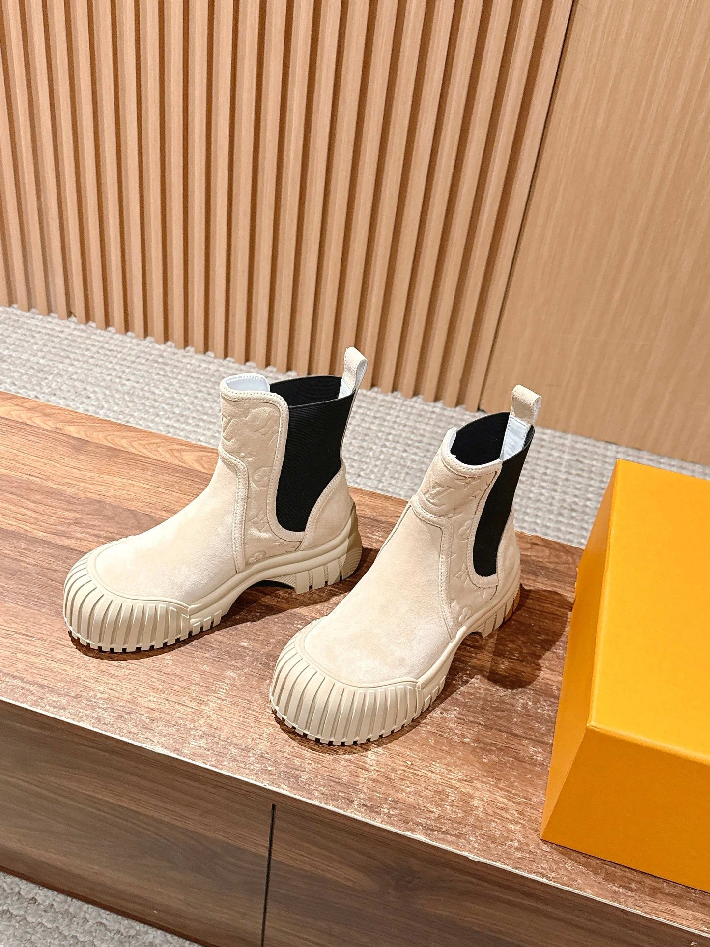 LV Ruby Ankle Boot, Suede Sand