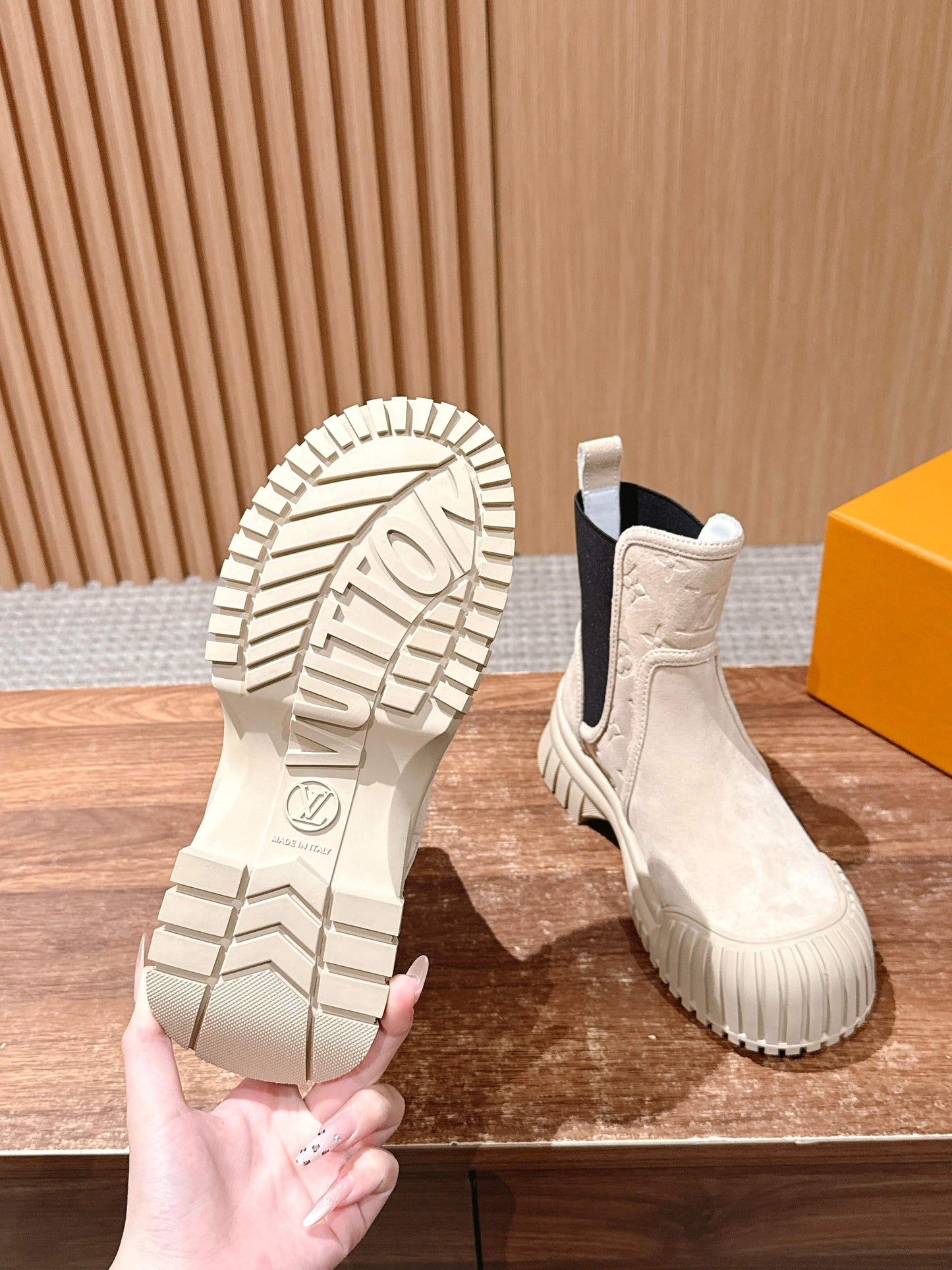 LV Ruby Ankle Boot, Suede Sand