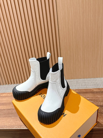 LV Ruby Ankle Boot, Suede White