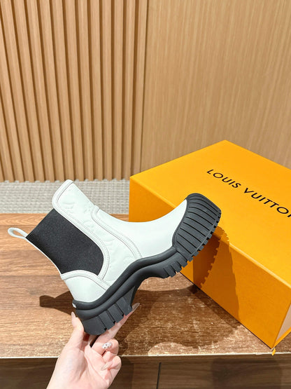 LV Ruby Ankle Boot, Suede White