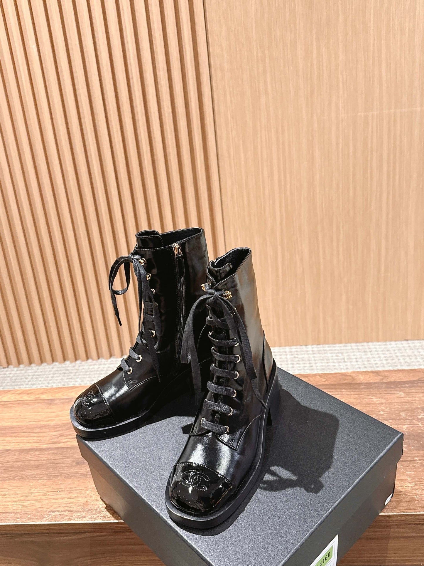 Chanel New Round-Toe Thick-Sole Martin Boots, Classic