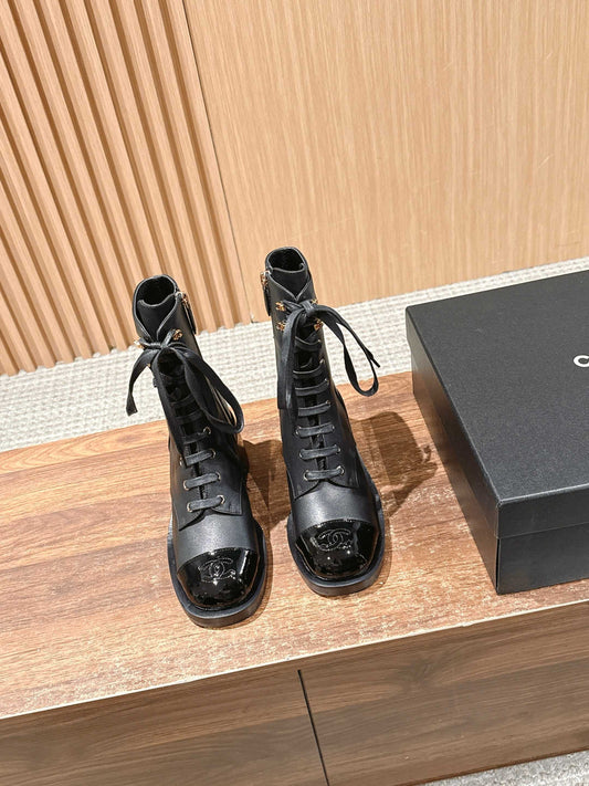 Chanel New Round-Toe Thick-Sole Martin Boots