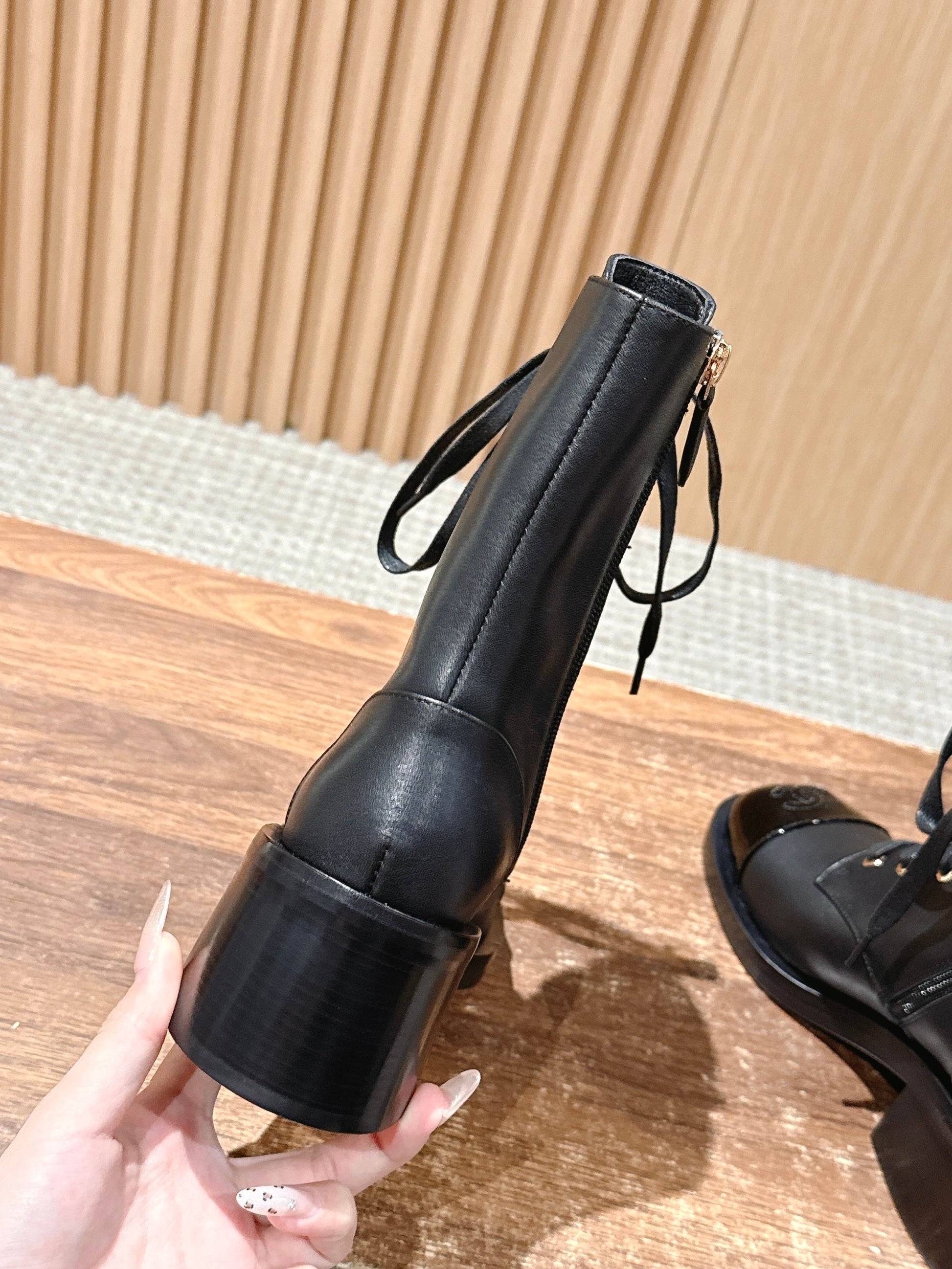 Chanel New Round-Toe Thick-Sole Martin Boots