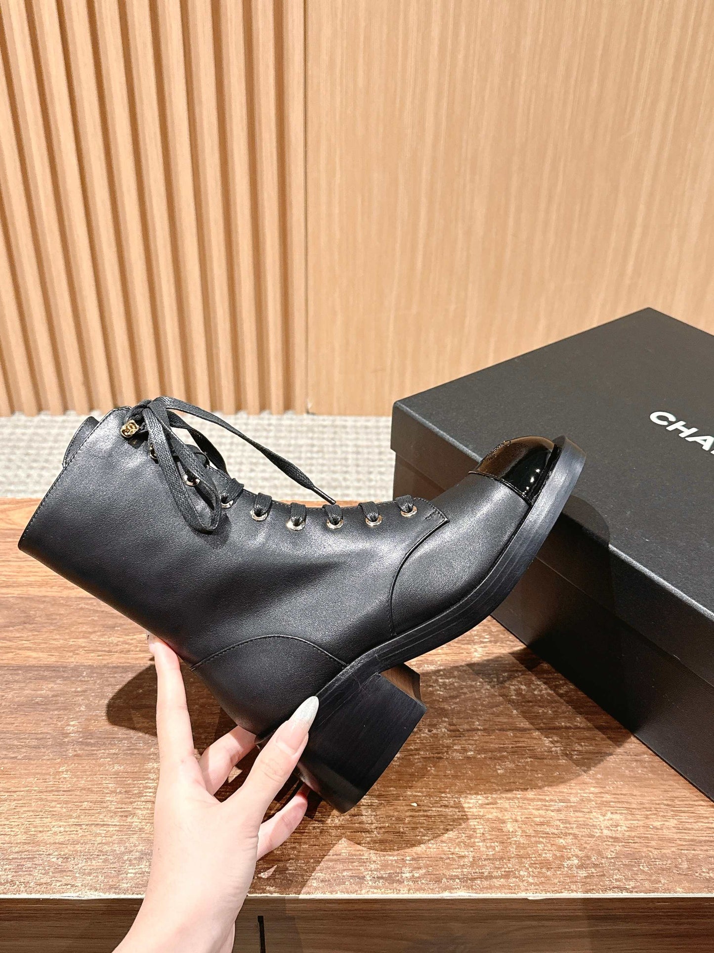 Chanel New Round-Toe Thick-Sole Martin Boots