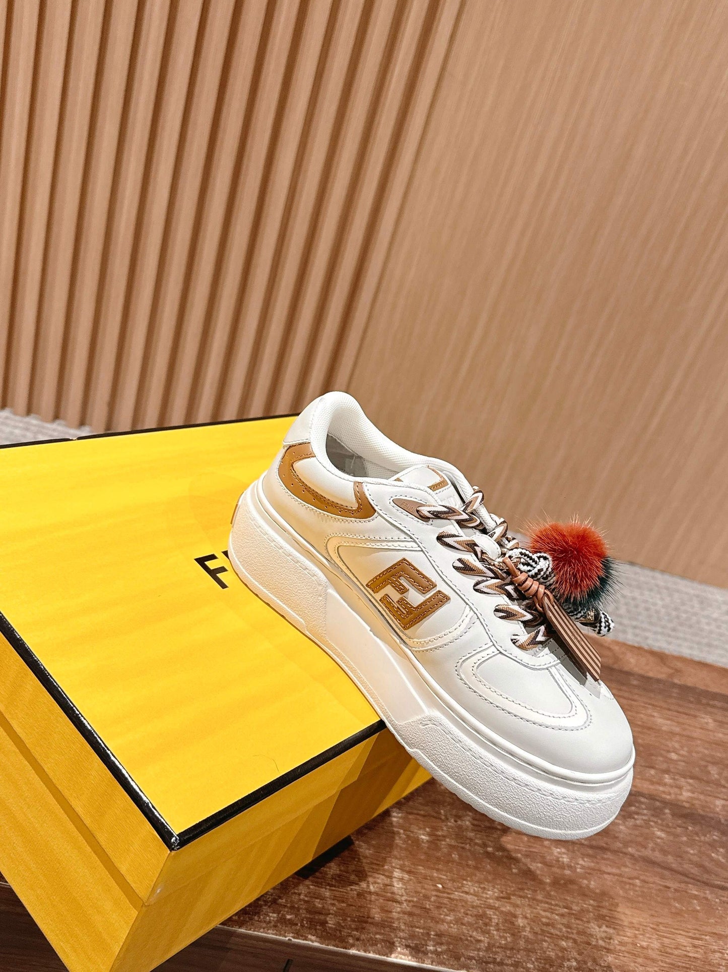 Fendi Match Platform Sneakers, White