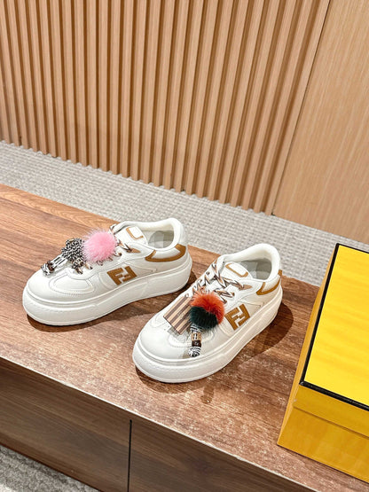Fendi Match Platform Sneakers, White