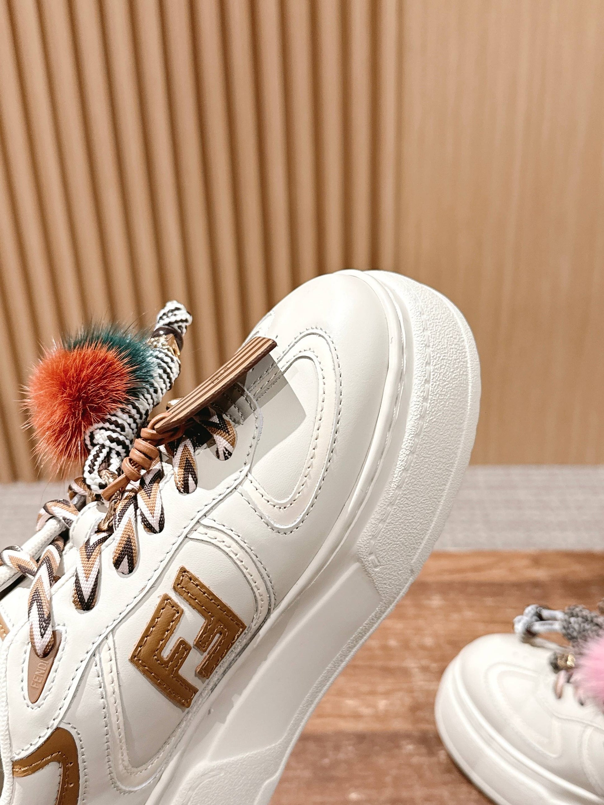 Fendi Match Platform Sneakers, White