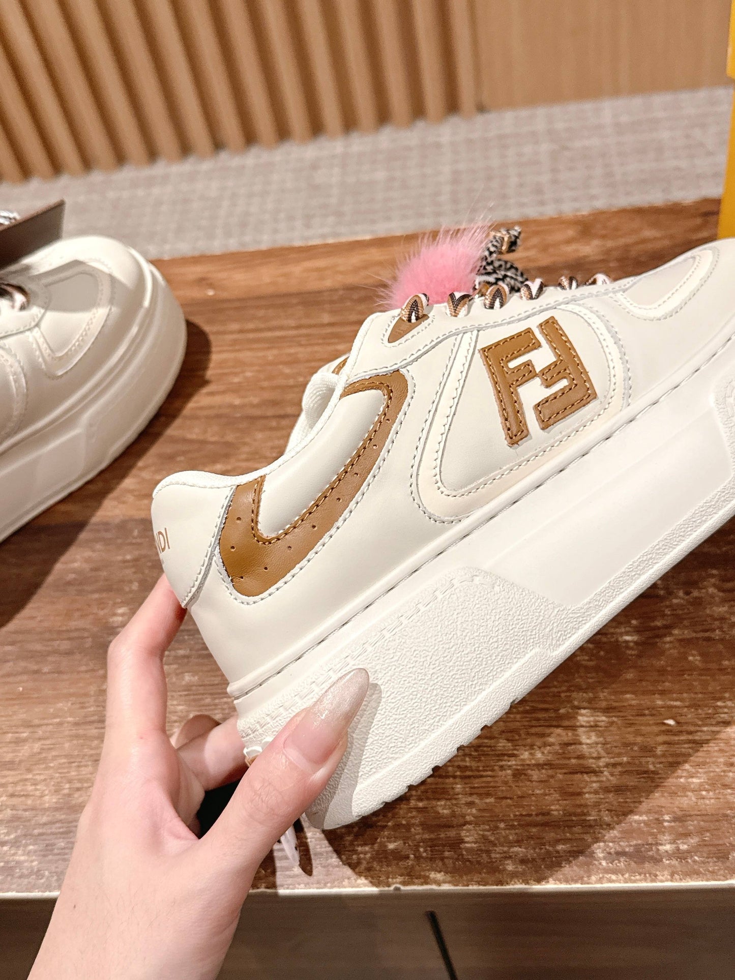 Fendi Match Platform Sneakers, White
