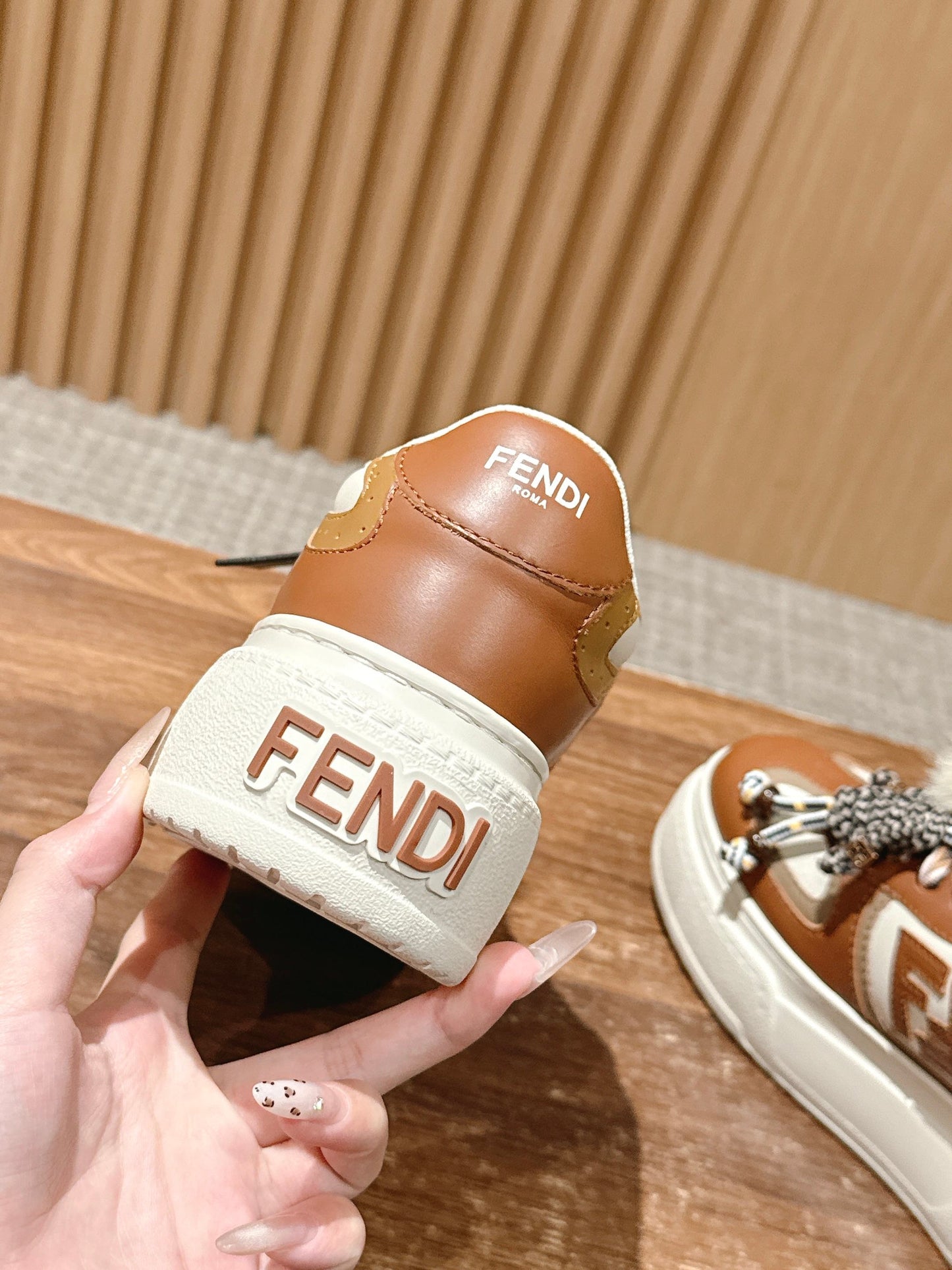 Fendi Match Platform Sneakers, Brown