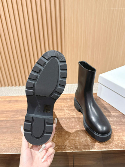 The Row New Back-Zip Ankle Boots, Black