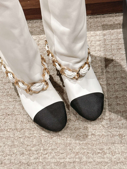 CHANEL Chanel New Chain Rider Boots, White