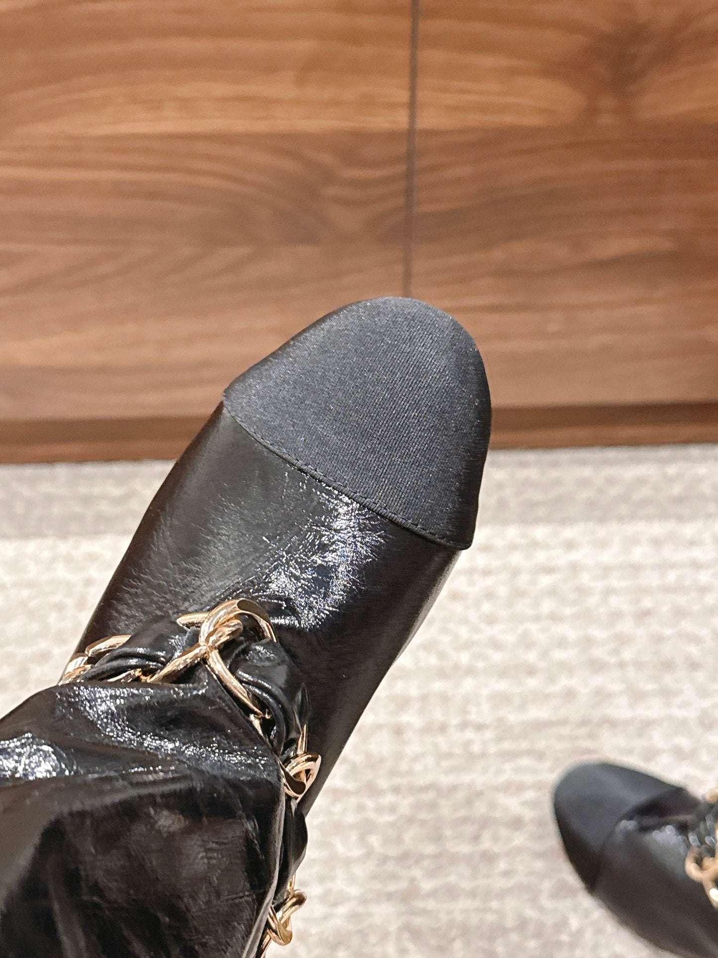 CHANEL Chanel New Chain Rider Boots, Black