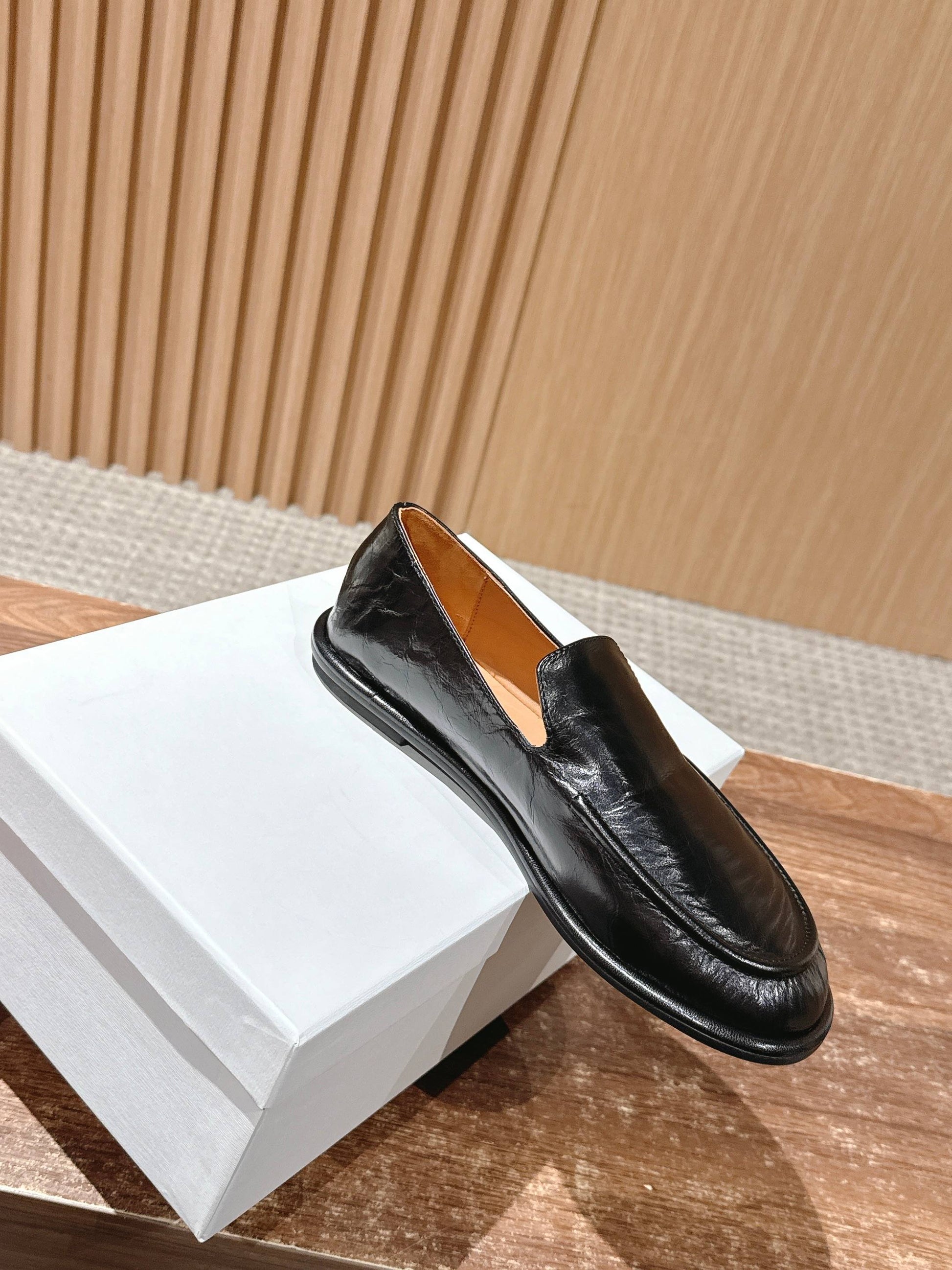 The Row Canal Loafer in Leather, Black