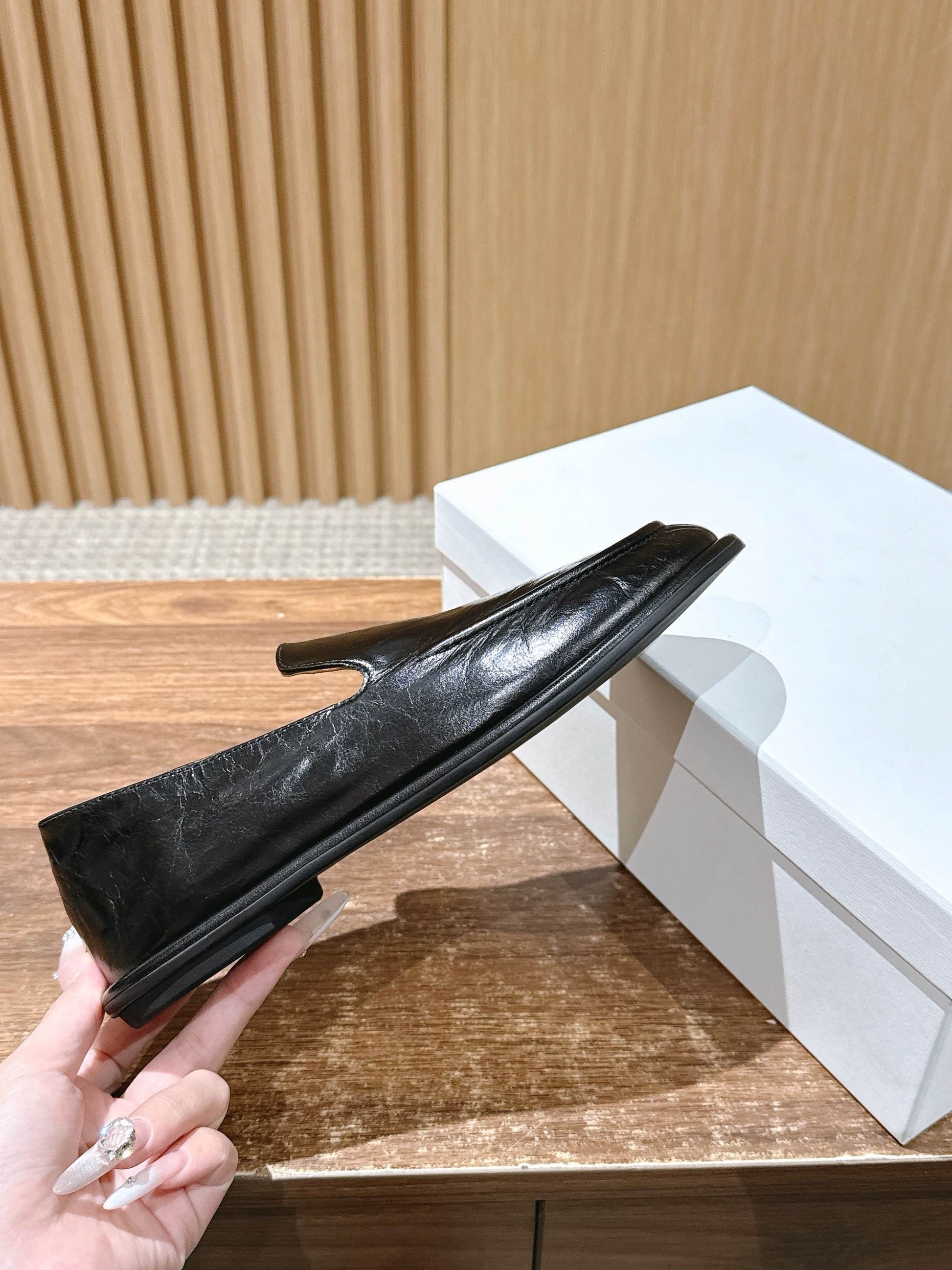 The Row Canal Loafer in Leather, Black