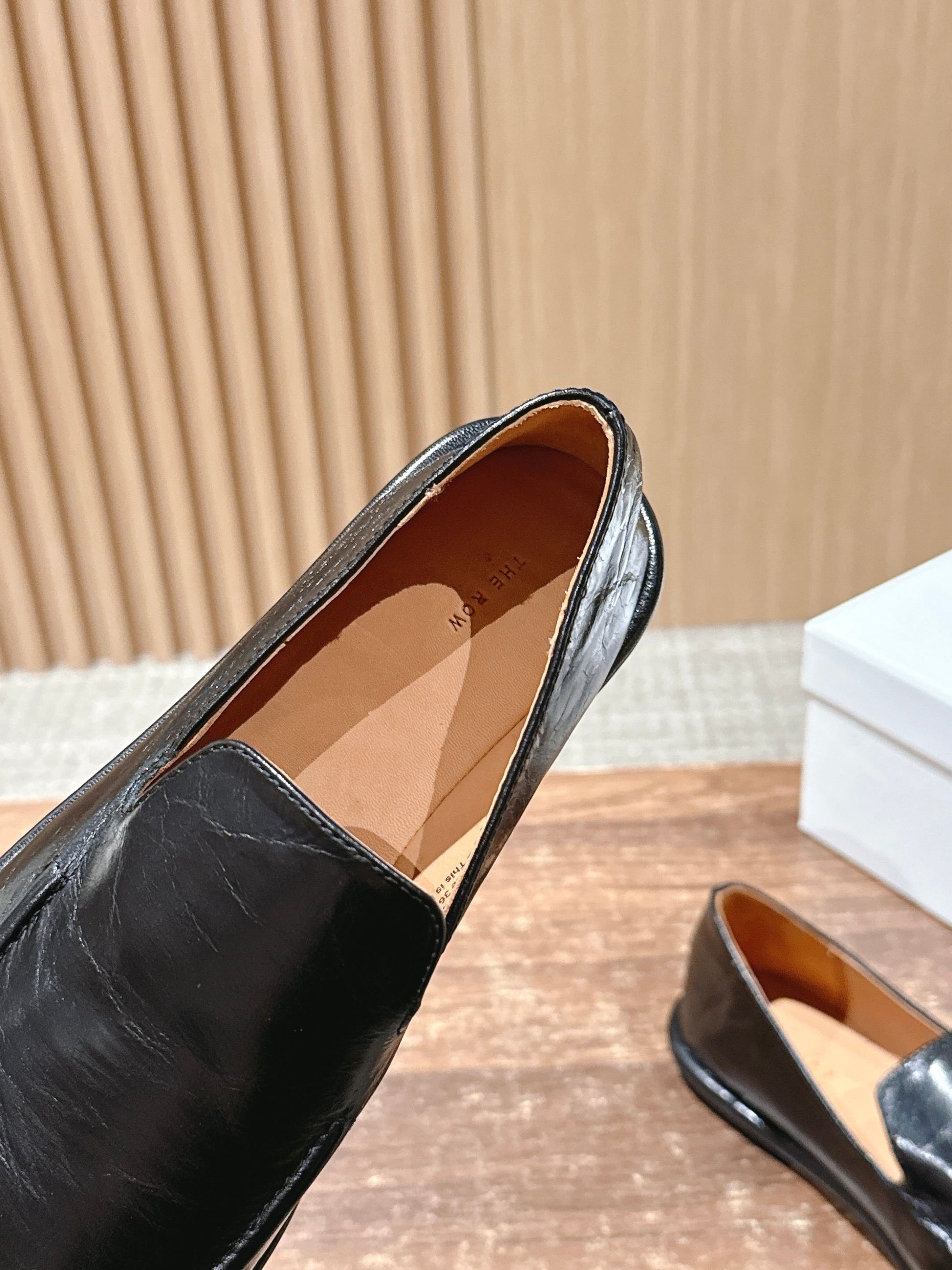 The Row Canal Loafer in Leather, Black