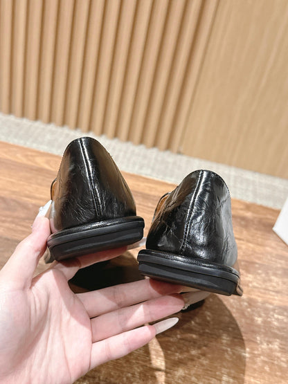 The Row Canal Loafer in Leather, Black