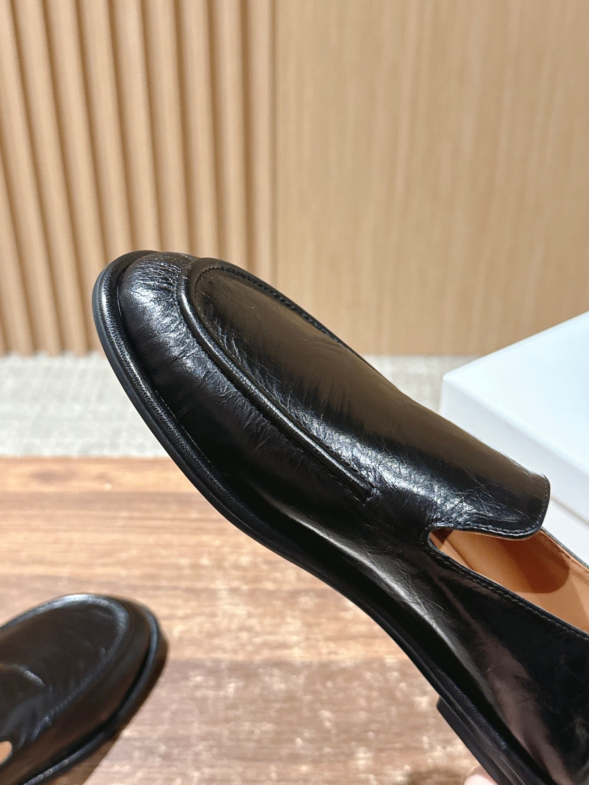 The Row Canal Loafer in Leather, Black