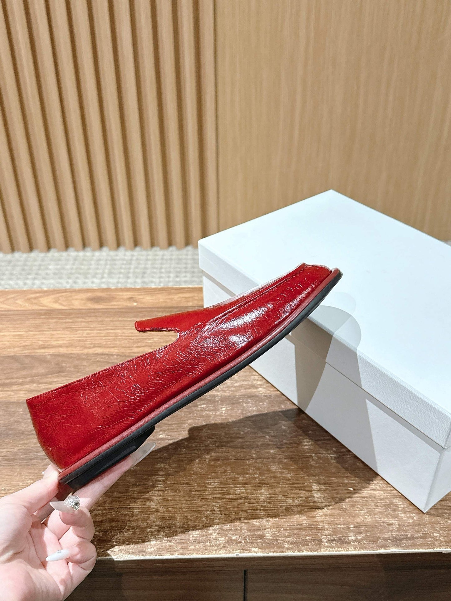 The Row Canal Loafer in Leather, Red