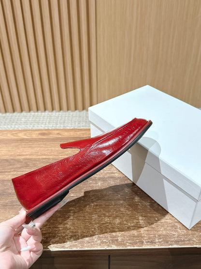 The Row Canal Loafer in Leather, Red