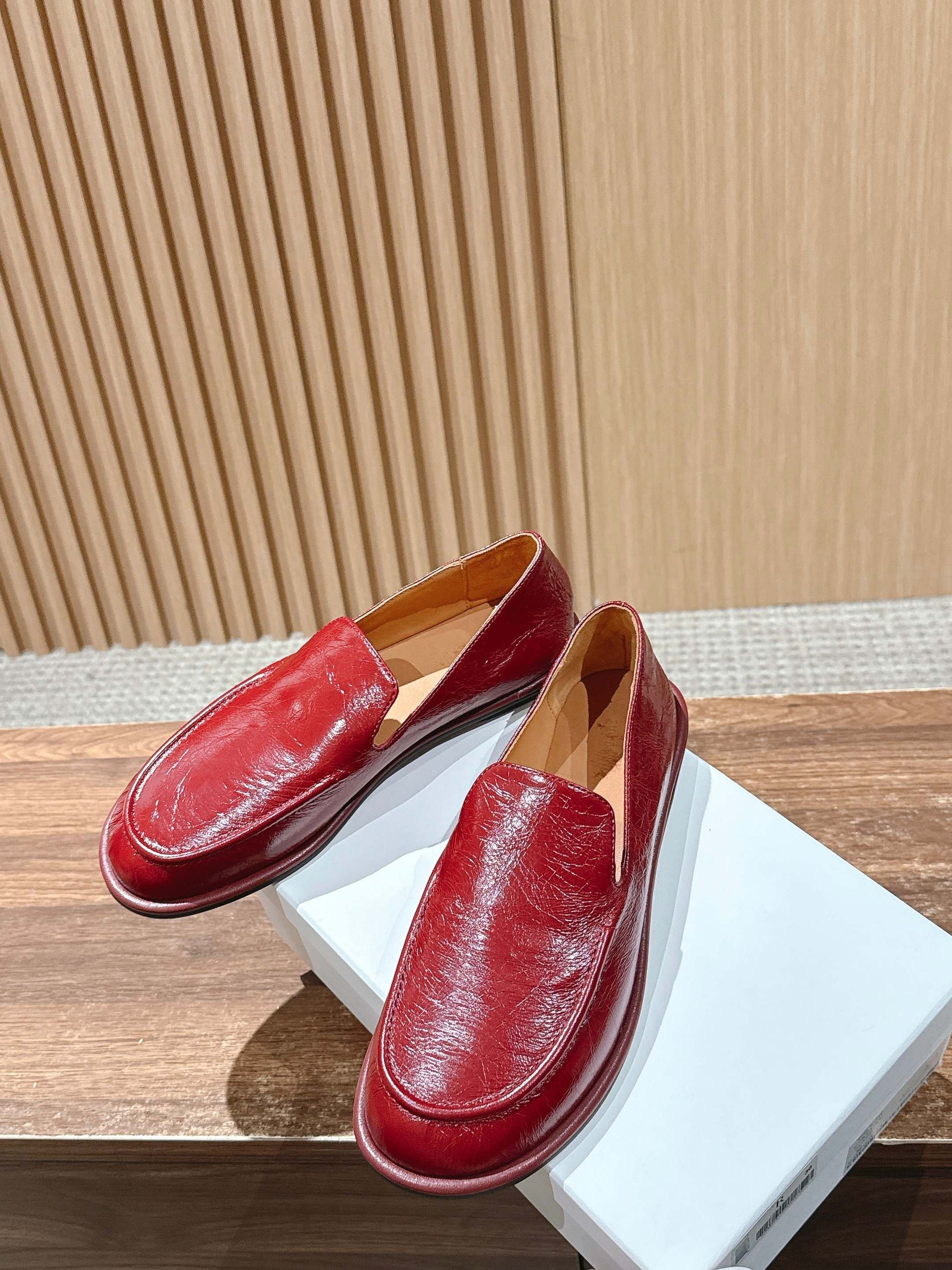 The Row Canal Loafer in Leather, Red