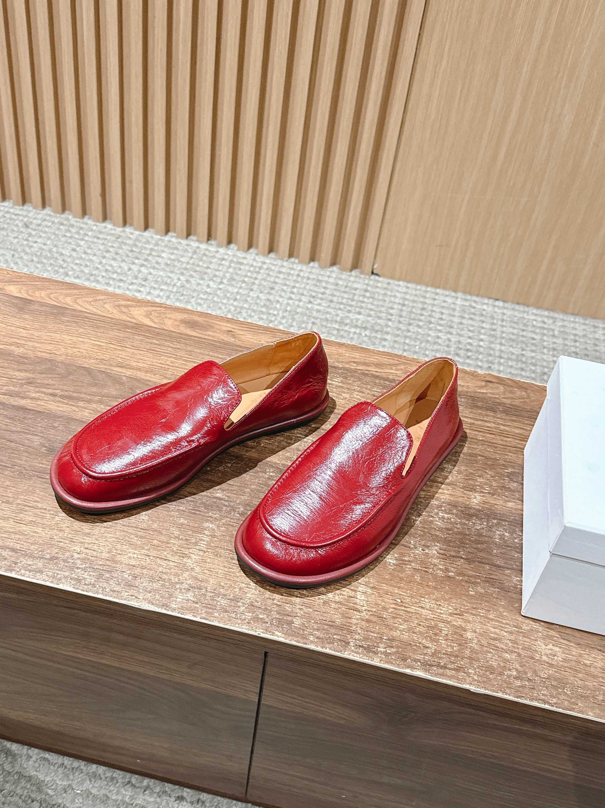 The Row Canal Loafer in Leather, Red