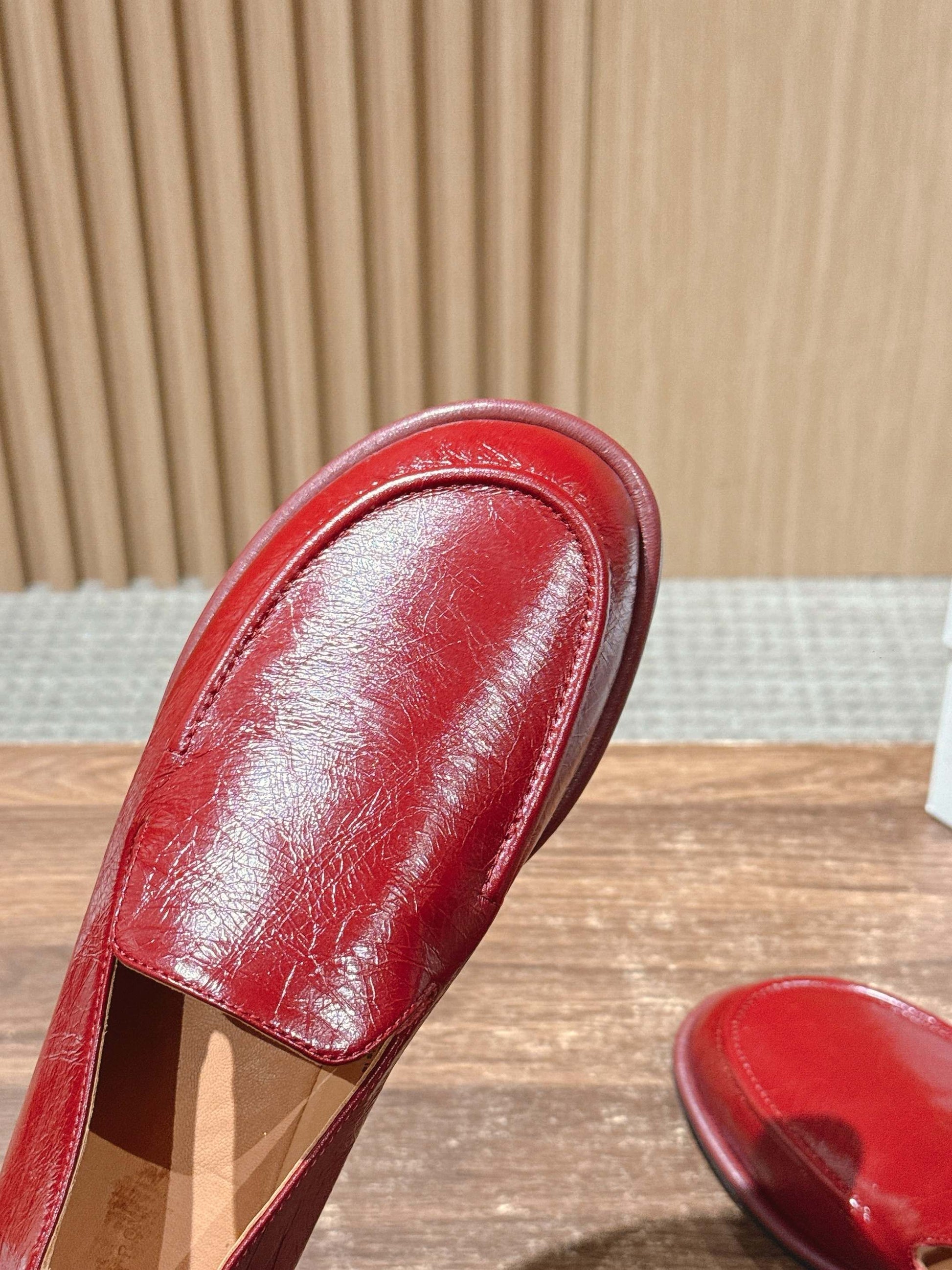The Row Canal Loafer in Leather, Red