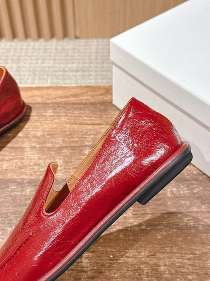 The Row Canal Loafer in Leather, Red