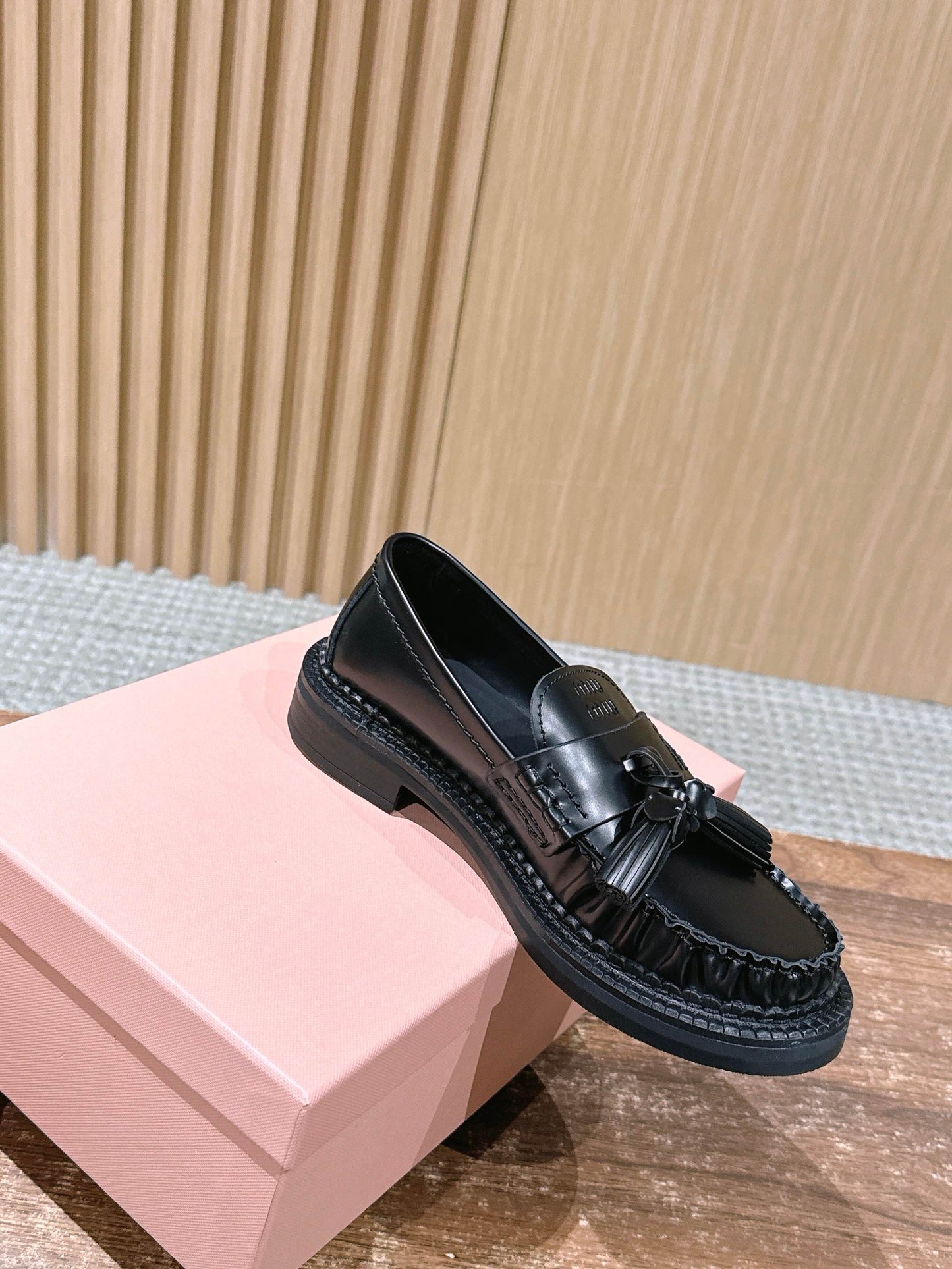 Miu Miu Deck Tassel Loafers, Black