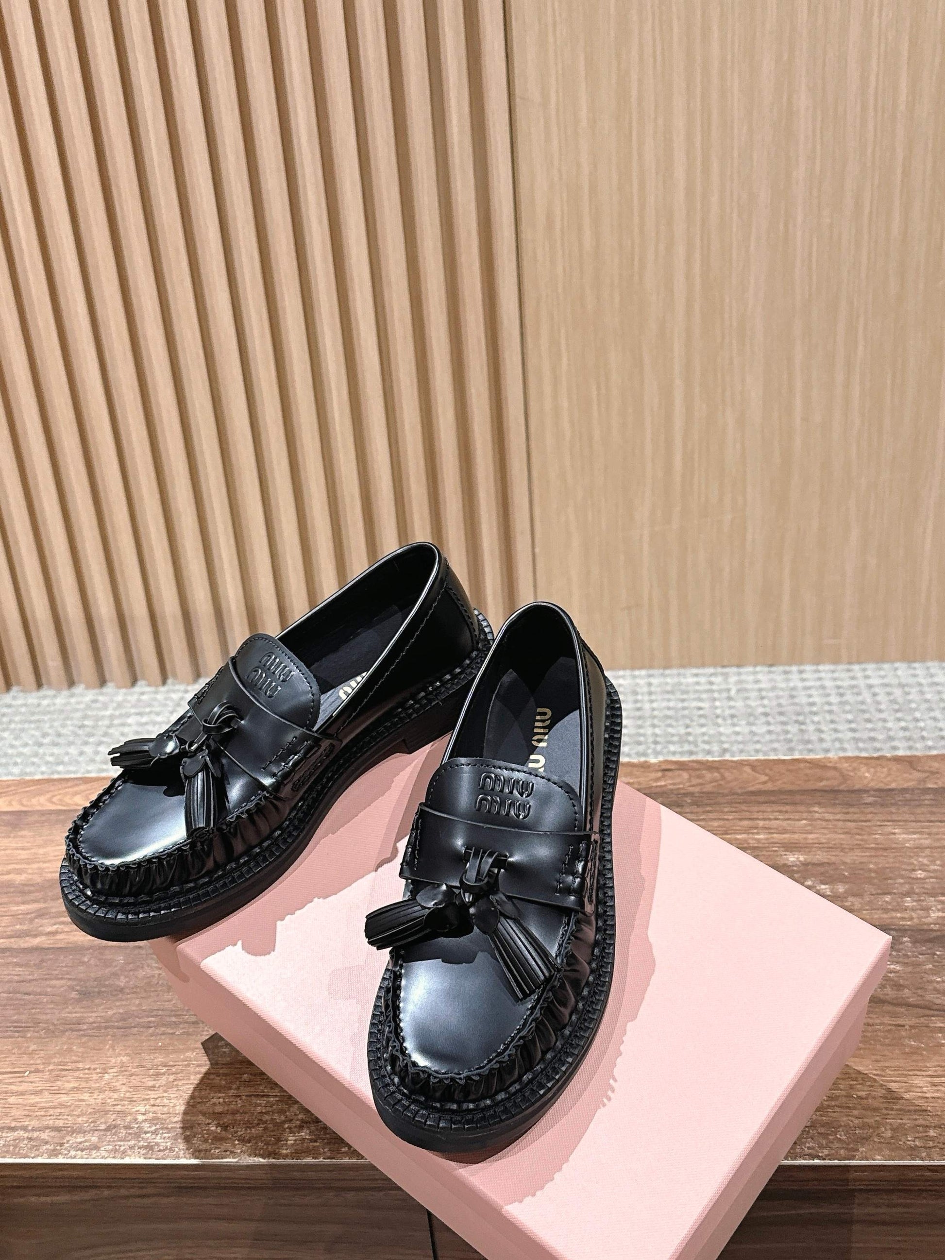 Miu Miu Deck Tassel Loafers, Black