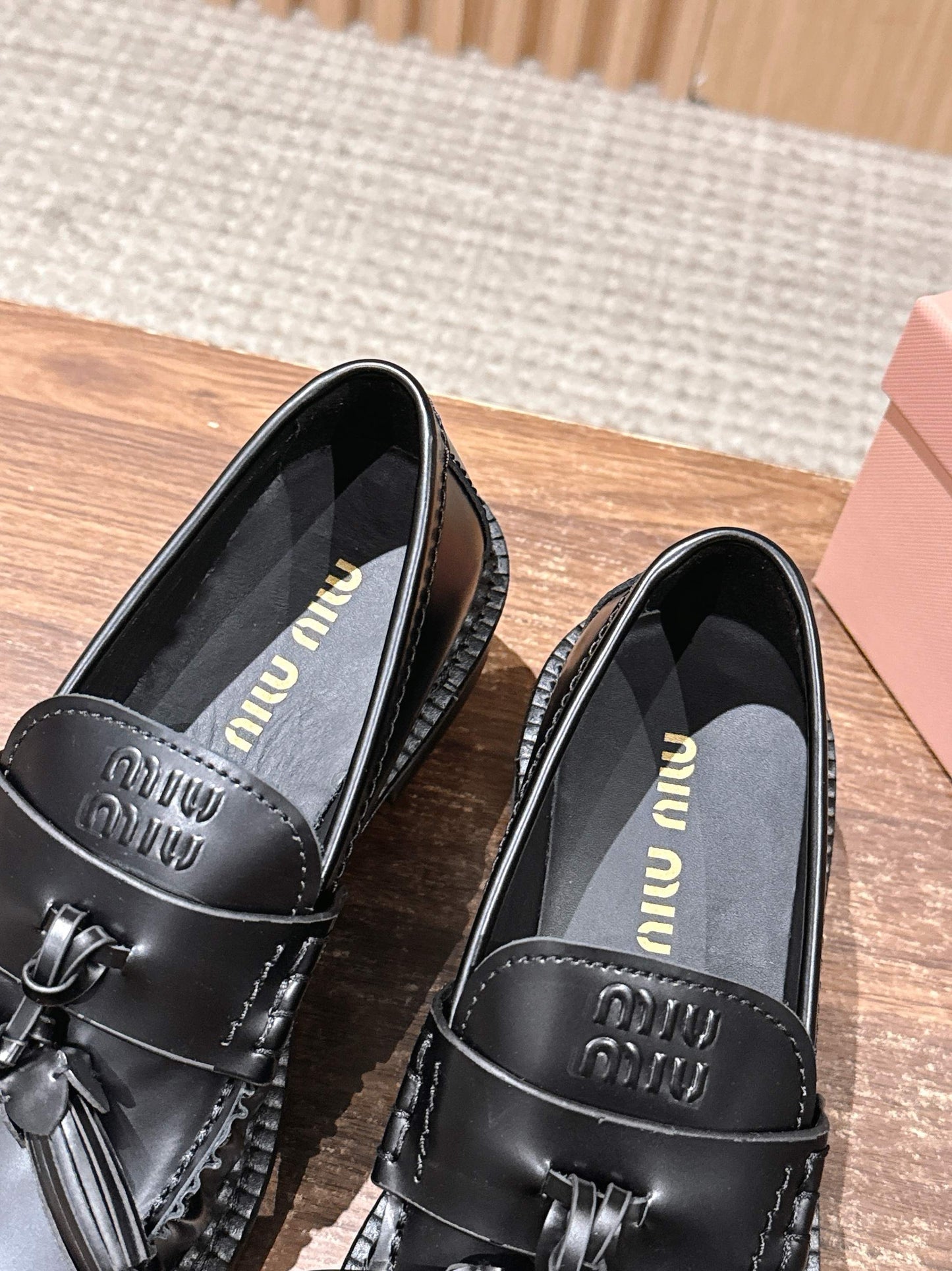 Miu Miu Deck Tassel Loafers, Black