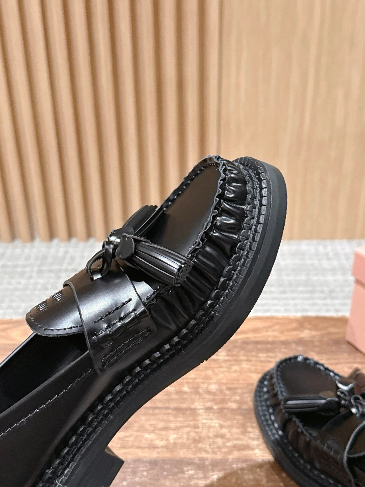 Miu Miu Deck Tassel Loafers, Black