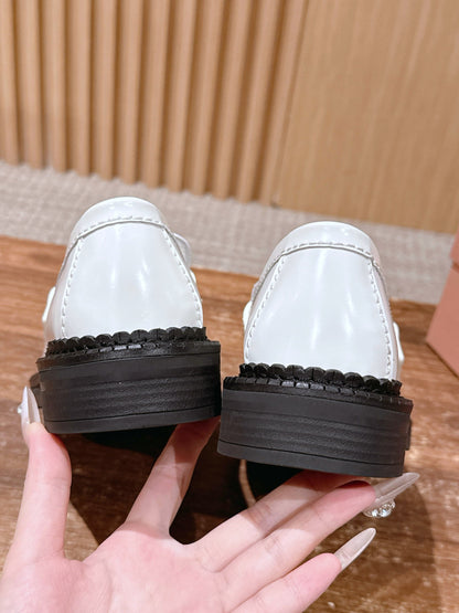 Miu Miu Deck Tassel Loafers, White