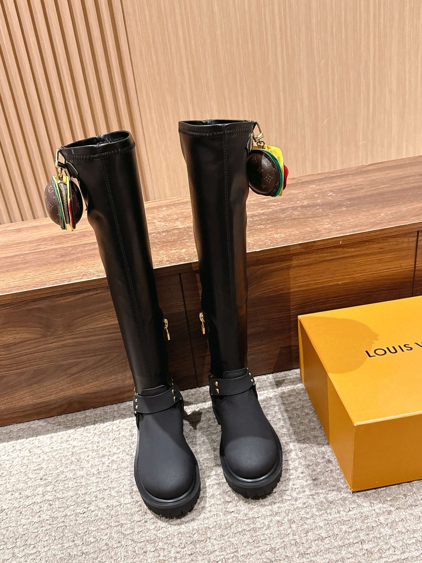 LV * Timberland Knee-High Boots‌ Matte Black