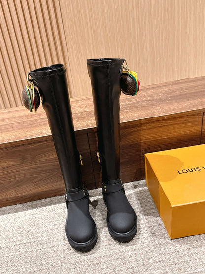 LV * Timberland Knee-High Boots‌ Matte Black
