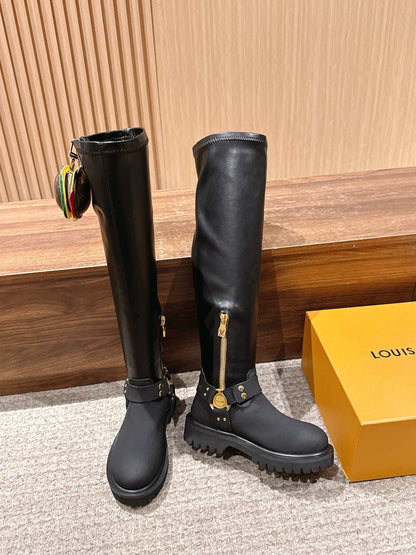 LV * Timberland Knee-High Boots‌ Matte Black
