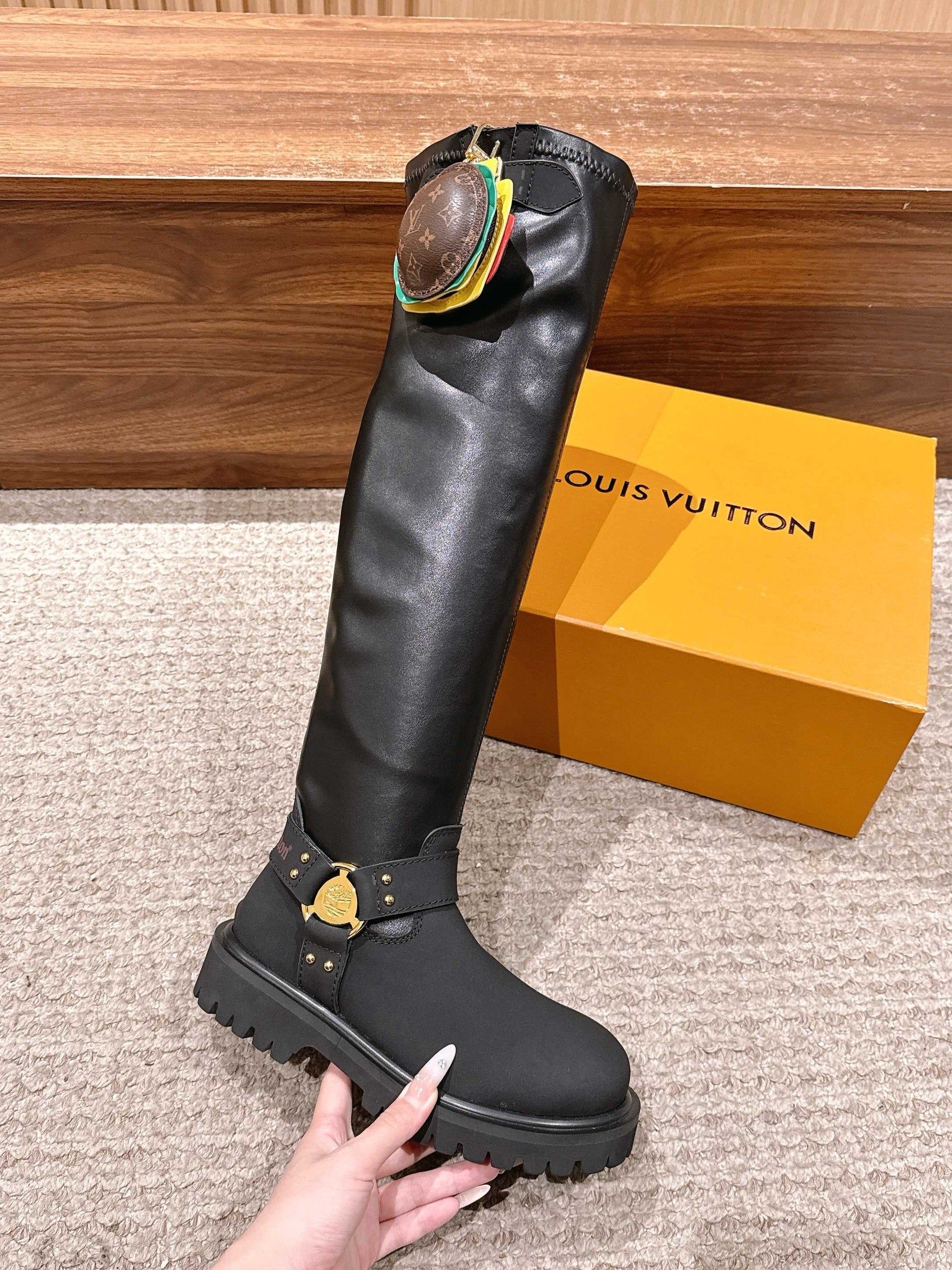 LV * Timberland Knee-High Boots‌ Matte Black