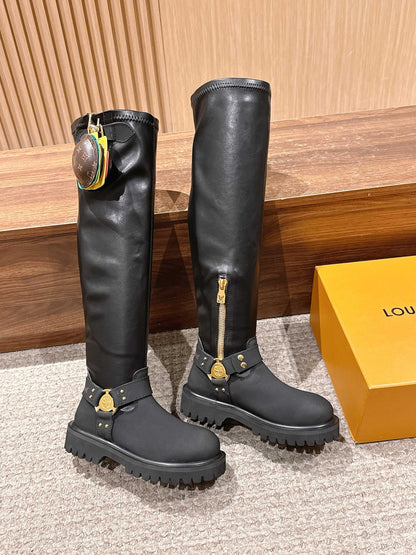 LV * Timberland Knee-High Boots‌ Matte Black